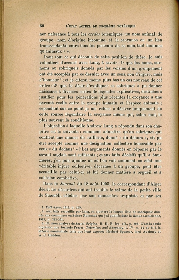 Arnold Van Gennep, l'État Actuel du Problème Totémique, 1920 / Arnold Van Gennep, l'État Actuel du Problème Totémique, 1920 / Van Gennep, Arnold / 