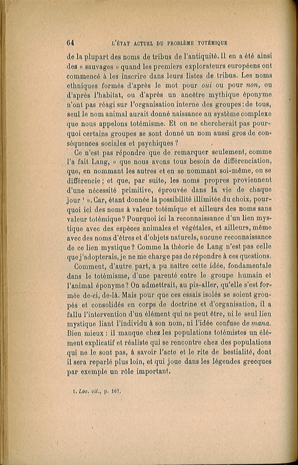 Arnold Van Gennep, l'État Actuel du Problème Totémique, 1920 / Arnold Van Gennep, l'État Actuel du Problème Totémique, 1920 / Van Gennep, Arnold /