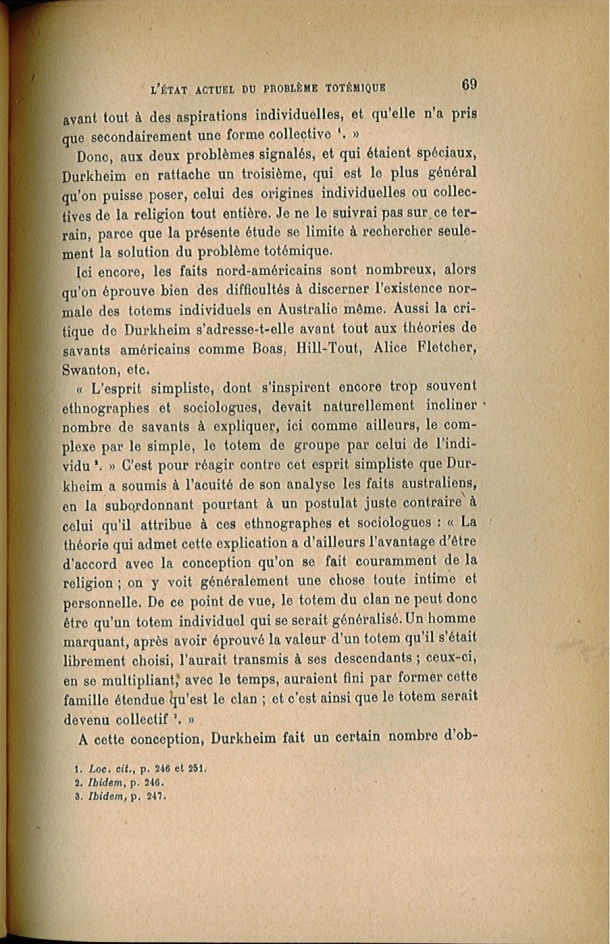 Arnold Van Gennep, l'État Actuel du Problème Totémique, 1920 / Arnold Van Gennep, l'État Actuel du Problème Totémique, 1920 / Van Gennep, Arnold /