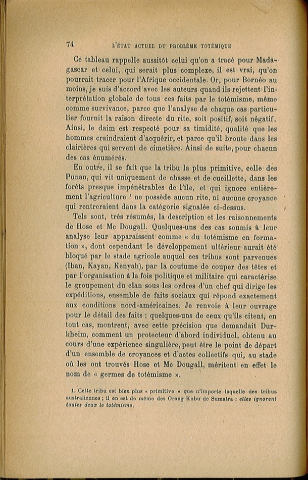 Arnold Van Gennep, l'État Actuel du Problème Totémique, 1920 / Arnold Van Gennep, l'État Actuel du Problème Totémique, 1920 / Van Gennep, Arnold /
