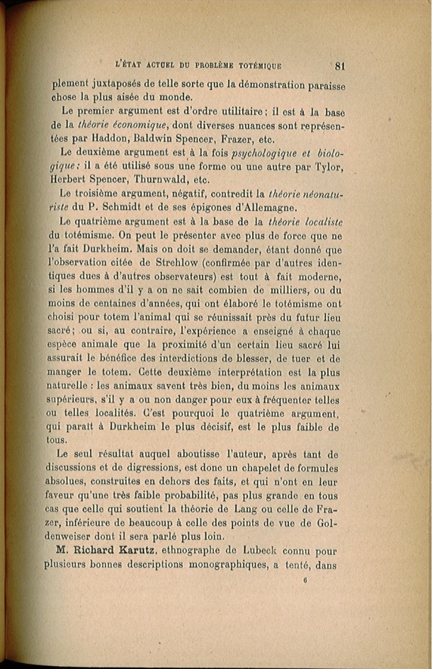 Arnold Van Gennep, l'État Actuel du Problème Totémique, 1920 / Arnold Van Gennep, l'État Actuel du Problème Totémique, 1920 / Van Gennep, Arnold /