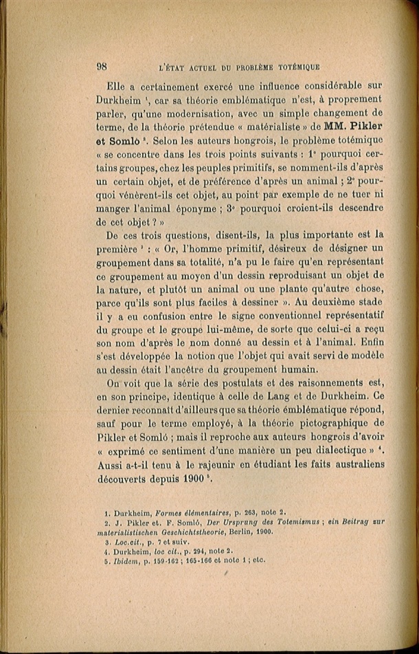 Arnold Van Gennep, l'État Actuel du Problème Totémique, 1920 / Arnold Van Gennep, l'État Actuel du Problème Totémique, 1920 / Van Gennep, Arnold /
