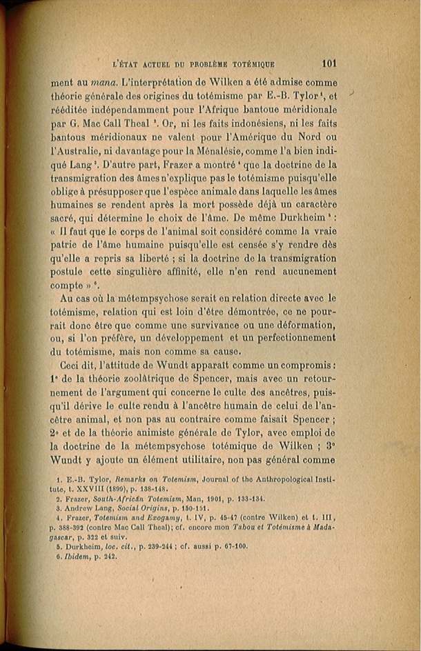 Arnold Van Gennep, l'État Actuel du Problème Totémique, 1920 / Arnold Van Gennep, l'État Actuel du Problème Totémique, 1920 / Van Gennep, Arnold / 