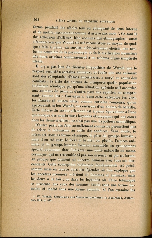 Arnold Van Gennep, l'État Actuel du Problème Totémique, 1920 / Arnold Van Gennep, l'État Actuel du Problème Totémique, 1920 / Van Gennep, Arnold /