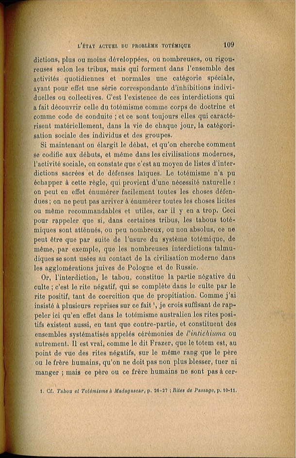 Arnold Van Gennep, l'État Actuel du Problème Totémique, 1920 / Arnold Van Gennep, l'État Actuel du Problème Totémique, 1920 / Van Gennep, Arnold / 