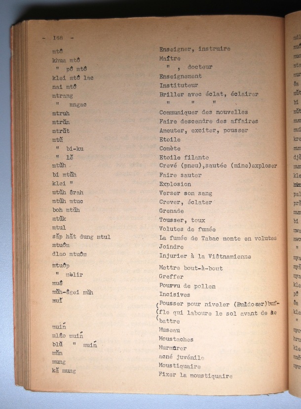 Dictionnaire Rhadé-Français par Benjamin Louison / lettre M: lettre MT / Louison, Benjamin /  Viet Nam/ Viet Nam
