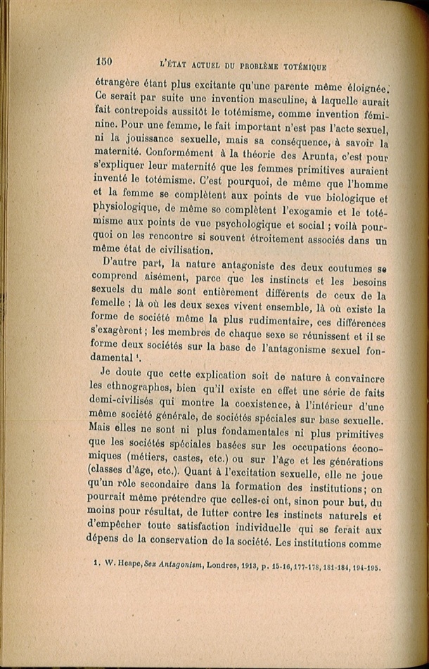 Arnold Van Gennep, l'État Actuel du Problème Totémique, 1920 / Arnold Van Gennep, l'État Actuel du Problème Totémique, 1920 / Van Gennep, Arnold /