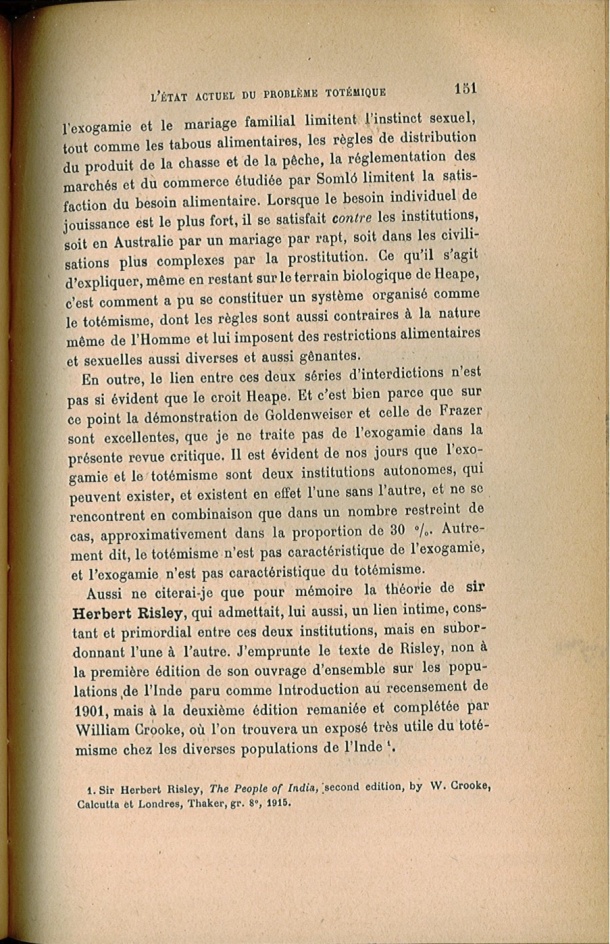 Arnold Van Gennep, l'État Actuel du Problème Totémique, 1920 / Arnold Van Gennep, l'État Actuel du Problème Totémique, 1920 / Van Gennep, Arnold /