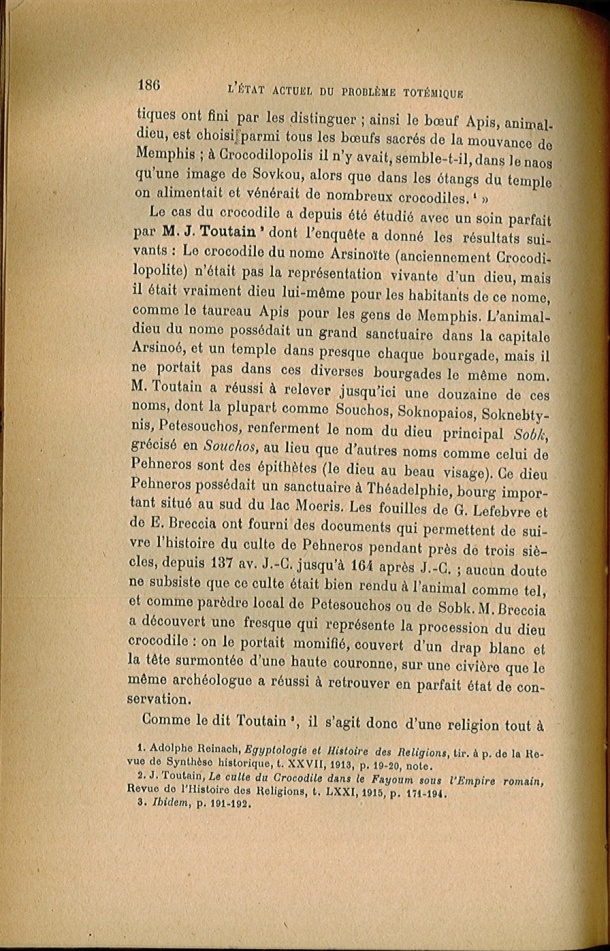 Arnold Van Gennep, l'État Actuel du Problème Totémique, 1920 / Arnold Van Gennep, l'État Actuel du Problème Totémique, 1920 / Van Gennep, Arnold /