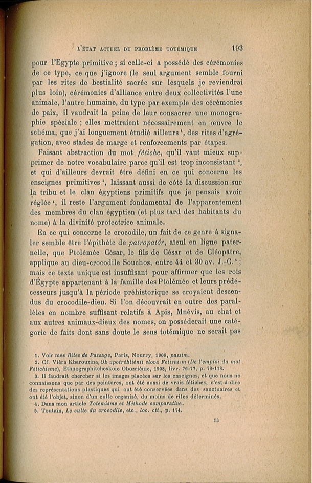 Arnold Van Gennep, l'État Actuel du Problème Totémique, 1920 / Arnold Van Gennep, l'État Actuel du Problème Totémique, 1920 / Van Gennep, Arnold / 