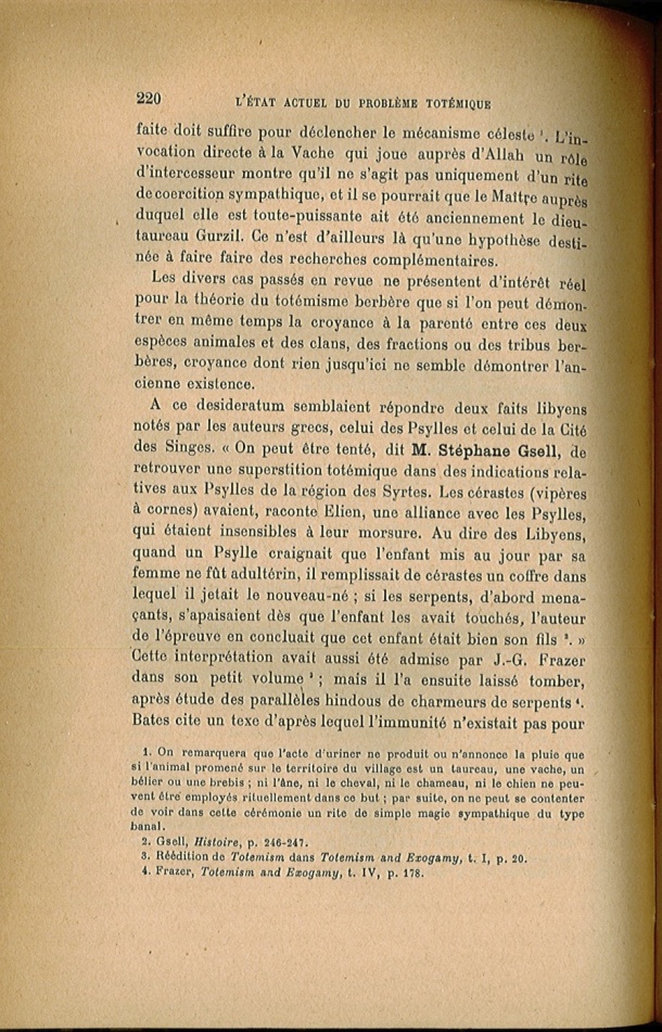 Arnold Van Gennep, l'État Actuel du Problème Totémique, 1920 / Arnold Van Gennep, l'État Actuel du Problème Totémique, 1920 / Van Gennep, Arnold /