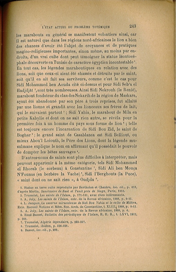 Arnold Van Gennep, l'État Actuel du Problème Totémique, 1920 / Arnold Van Gennep, l'État Actuel du Problème Totémique, 1920 / Van Gennep, Arnold /