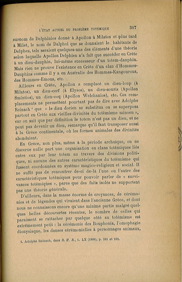Arnold Van Gennep, l'État Actuel du Problème Totémique, 1920 / Arnold Van Gennep, l'État Actuel du Problème Totémique, 1920 / Van Gennep, Arnold /