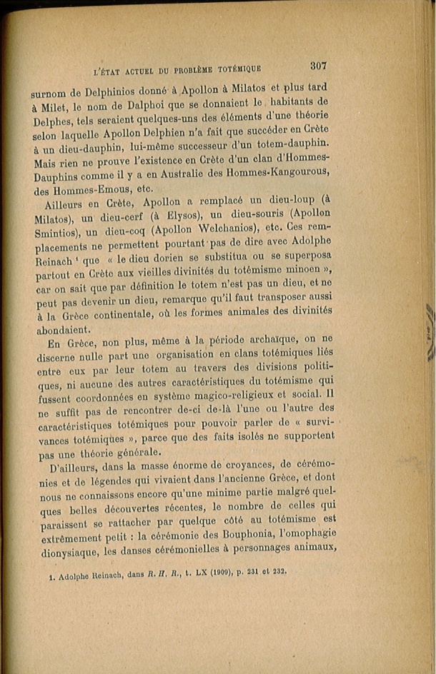 Arnold Van Gennep, l'État Actuel du Problème Totémique, 1920 / Arnold Van Gennep, l'État Actuel du Problème Totémique, 1920 / Van Gennep, Arnold / 