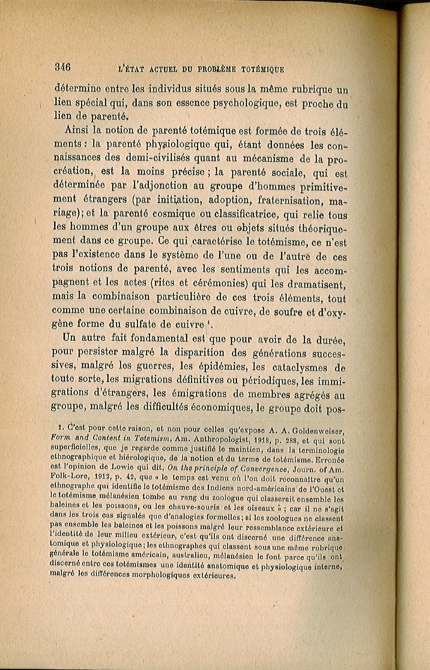 Arnold Van Gennep, l'État Actuel du Problème Totémique, 1920 / Arnold Van Gennep, l'État Actuel du Problème Totémique, 1920 / Van Gennep, Arnold / 