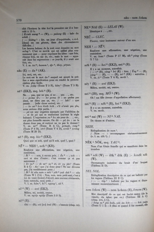 Dictionnaire Bahnar-Français, Guilleminet (tome 2, L-U) / lettre N: lettre NE / Guilleminet, Paul /  Viet Nam/ Viet Nam