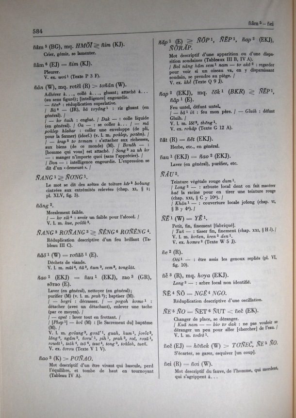 Dictionnaire Bahnar-Français, Guilleminet (tome 2, L-U) / lettre N: lettre ñe / Guilleminet, Paul /  Viet Nam/ Viet Nam