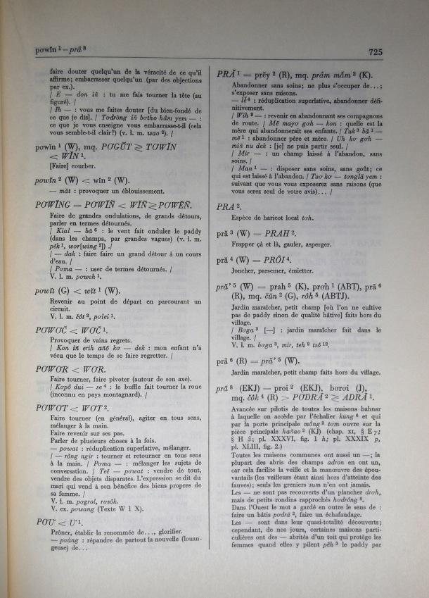 Dictionnaire Bahnar-Français, Guilleminet (tome 2, L-U) / lettre P: lettre PR / Guilleminet, Paul /  Viet Nam/ Viet Nam