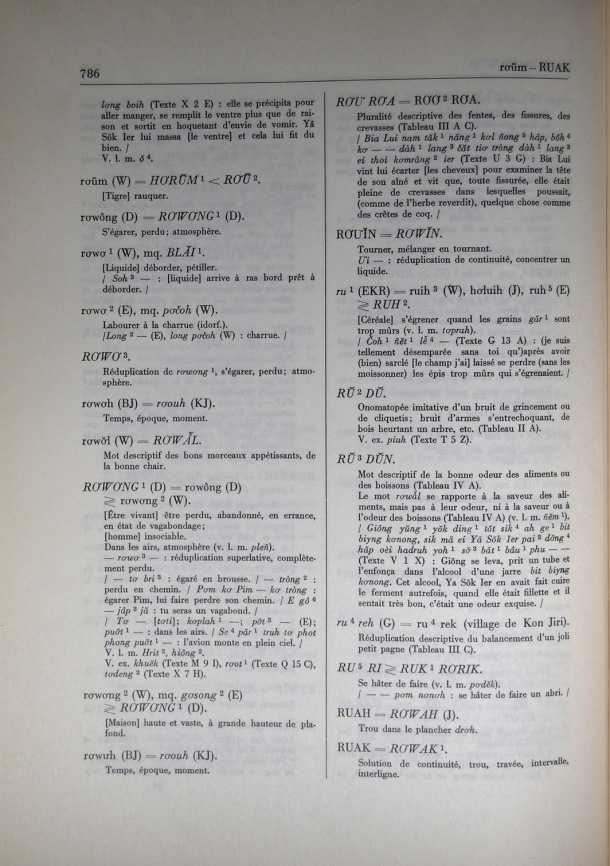 Dictionnaire Bahnar-Français, Guilleminet (tome 2, L-U) / lettre R: lettre RU / Guilleminet, Paul /  Viet Nam/ Viet Nam
