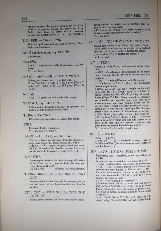 Dictionnaire Bahnar-Français, Guilleminet (tome 2, L-U) / lettre T: lettre TO / Guilleminet, Paul /  Viet Nam/ Viet Nam