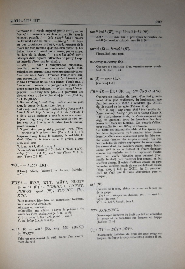 Dictionnaire Bahnar-Français, Guilleminet (tome 2, L-U) / lettre U, W: lettre UT / Guilleminet, Paul /  Viet Nam/ Viet Nam