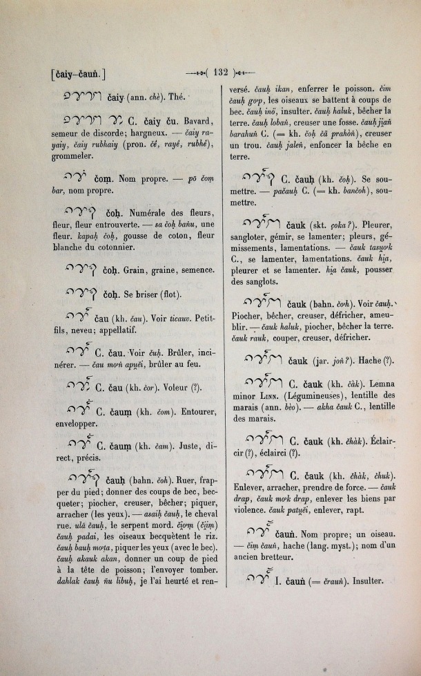 Dictionnaire Cam-Français, E. Aymonier et A. Cabaton / c<aiy-c<aun / Cabaton, Antoine; Aymonier, Etienne /  Viet Nam/ Viet Nam