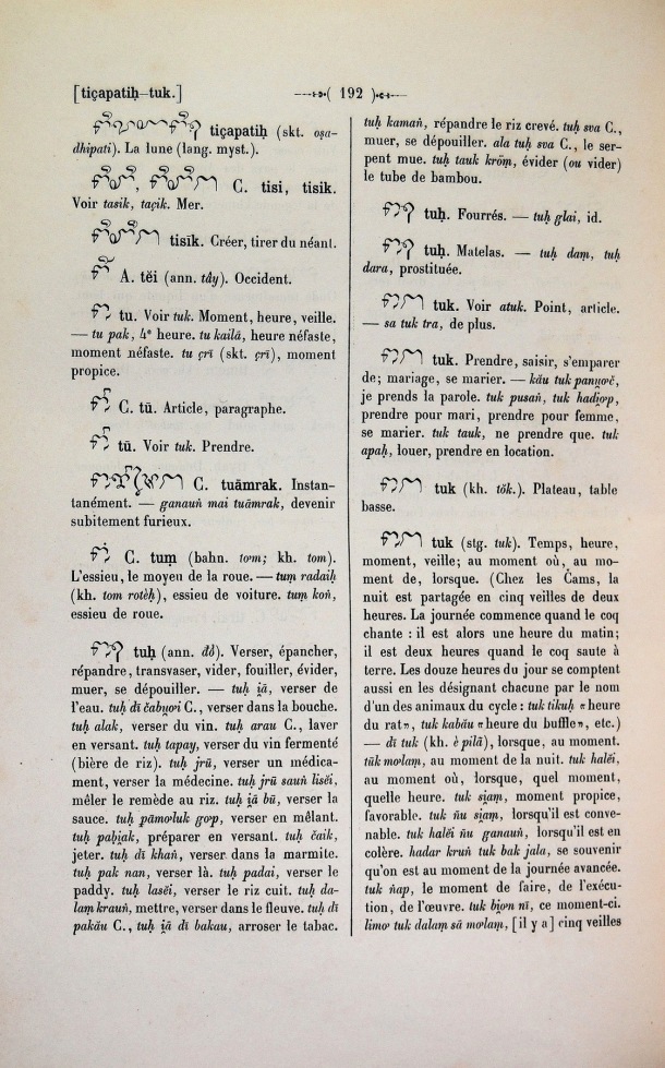 Dictionnaire Cam-Français, E. Aymonier et A. Cabaton / tu / Cabaton, Antoine; Aymonier, Etienne /  Viet Nam/ Viet Nam