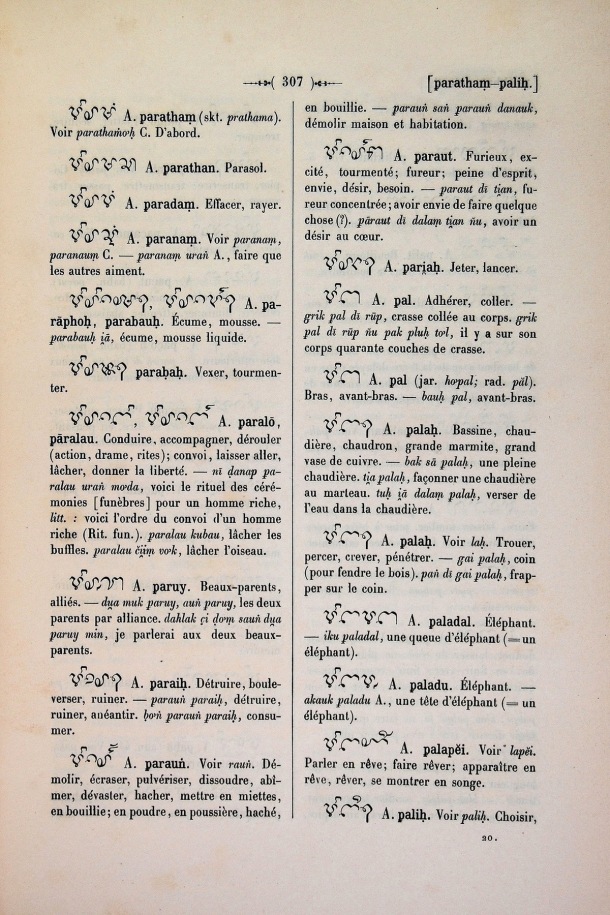 Dictionnaire Cam-Français, E. Aymonier et A. Cabaton / pal / Cabaton, Antoine; Aymonier, Etienne /  Viet Nam/ Viet Nam