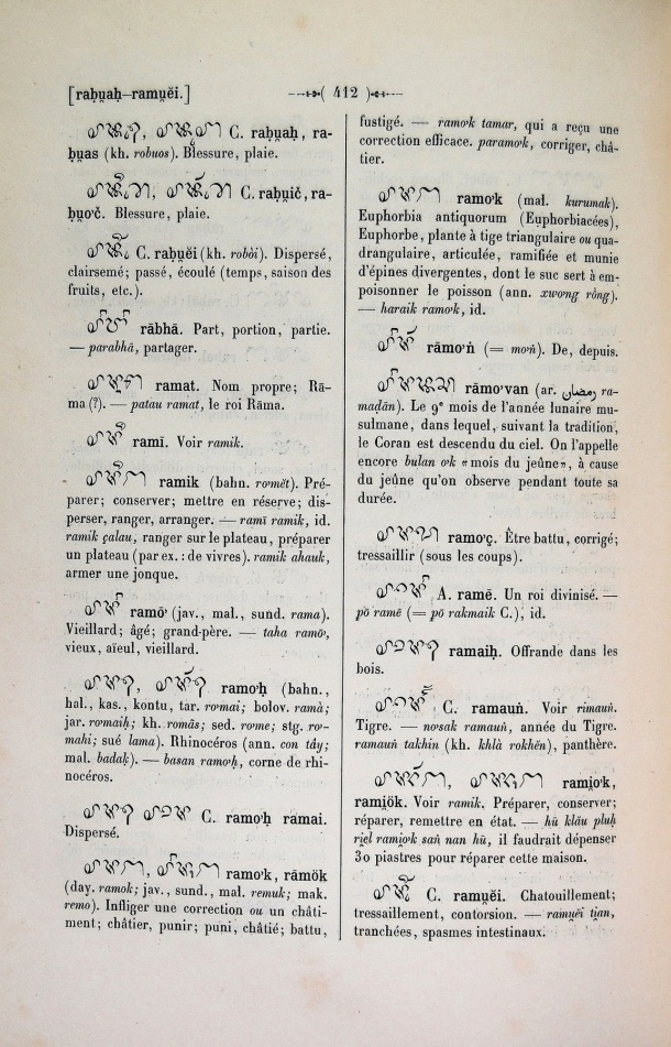 Dictionnaire Cam-Français, E. Aymonier et A. Cabaton / ram / Cabaton, Antoine; Aymonier, Etienne /  Viet Nam/ Viet Nam