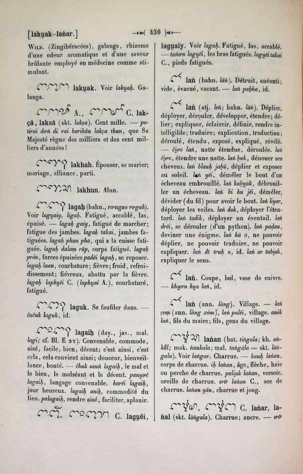 Dictionnaire Cam-Français, E. Aymonier et A. Cabaton / lan / Cabaton, Antoine; Aymonier, Etienne /  Viet Nam/ Viet Nam