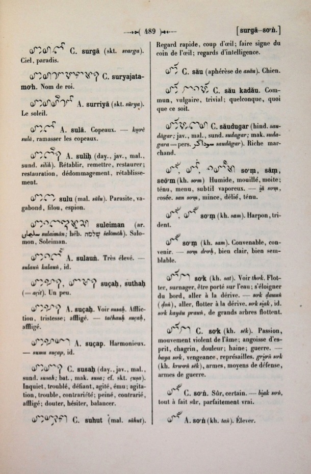 Dictionnaire Cam-Français, E. Aymonier et A. Cabaton / so' / Cabaton, Antoine; Aymonier, Etienne /  Viet Nam/ Viet Nam
