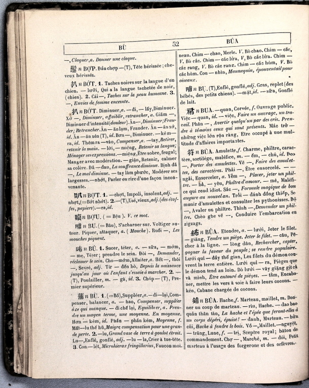Dictionnaire Annamite-Français, par J.F.M. Génibrel / sous partie lettre BU / Génibrel, J.F.M. /  Viet Nam/ Viet Nam