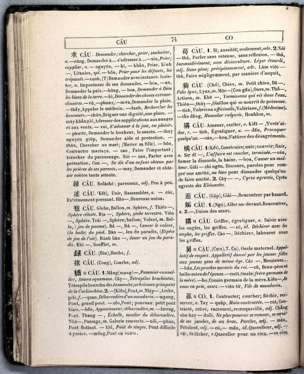 Dictionnaire Annamite-Français, par J.F.M. Génibrel / sous partie lettre CO / Génibrel, J.F.M. /  Viet Nam/ Viet Nam
