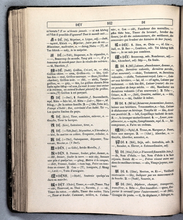Dictionnaire Annamite-Français, par J.F.M. Génibrel / sous partie lettre DI / Génibrel, J.F.M. /  Viet Nam/ Viet Nam