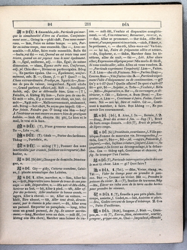 Dictionnaire Annamite-Français, par J.F.M. Génibrel / sous partie lettre -D-I / Génibrel, J.F.M. /  Viet Nam/ Viet Nam