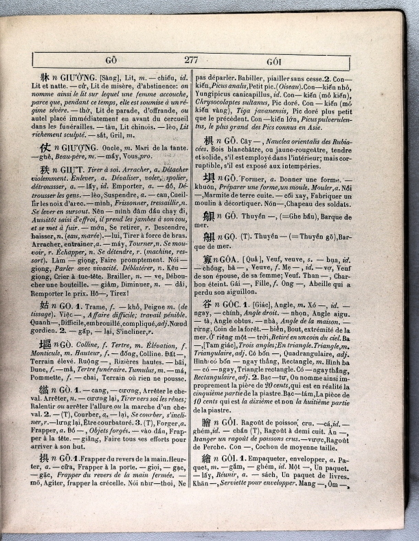 Dictionnaire Annamite-Français, par J.F.M. Génibrel / sous partie lettre GO / Génibrel, J.F.M. /  Viet Nam/ Viet Nam