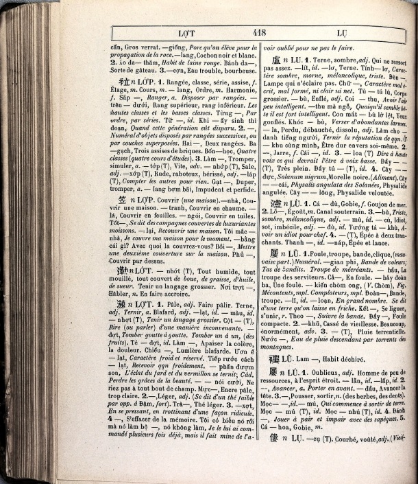 Dictionnaire Annamite-Français, par J.F.M. Génibrel / sous partie LU / Génibrel, J.F.M. /  Viet Nam/ Viet Nam