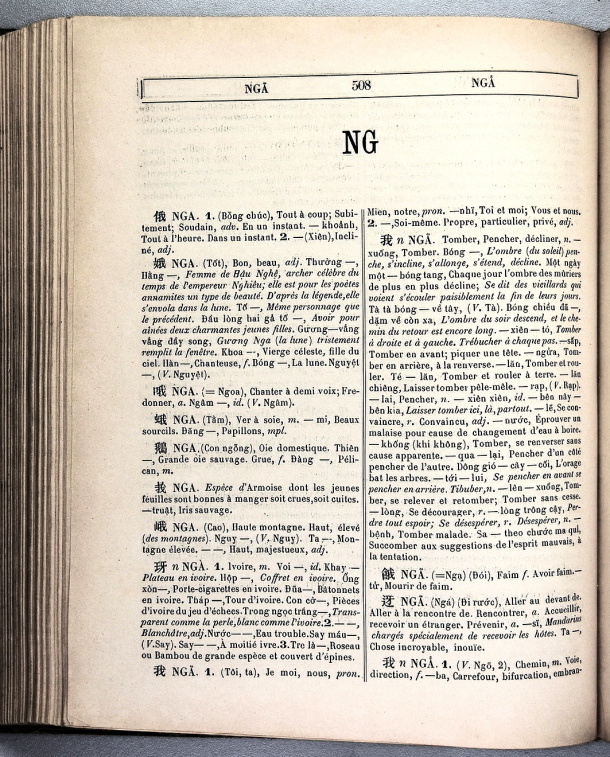Dictionnaire Annamite-Français, par J.F.M. Génibrel / lettre NG / Génibrel, J.F.M. /  Viet Nam/ Viet Nam