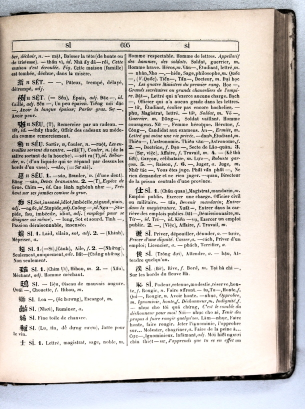 Dictionnaire Annamite-Français, par J.F.M. Génibrel / sous partie lettre SI / Génibrel, J.F.M. /  Viet Nam/ Viet Nam