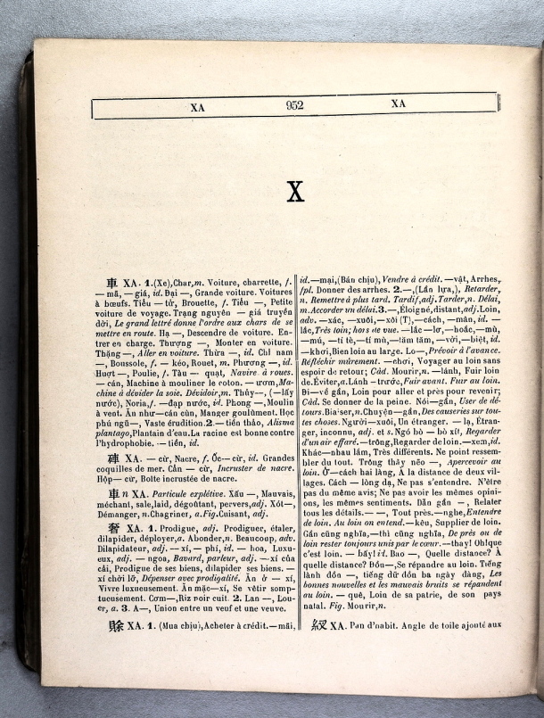 Dictionnaire Annamite-Français, par J.F.M. Génibrel / lettre X / Génibrel, J.F.M. /  Viet Nam/ Viet Nam