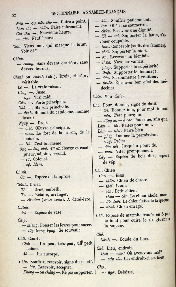 Dictionnaire Elémentaire Annamite-Français, Legrand de la Liraye / lettre CH: lettre CHO / Legrand de la Liraye /  Viet Nam/ Viet Nam