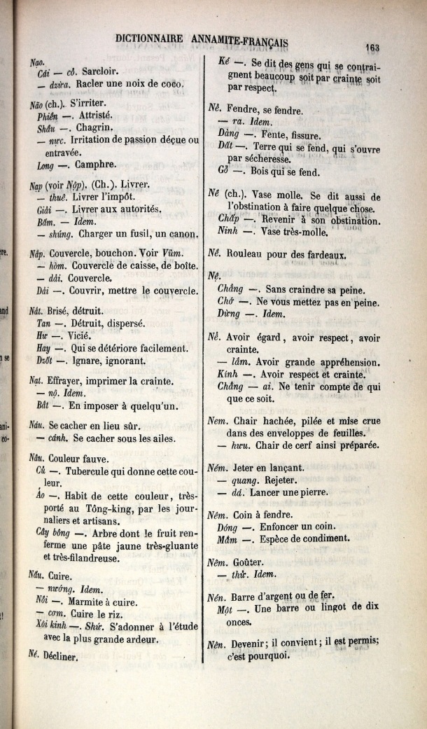 Dictionnaire Elémentaire Annamite-Français, Legrand de la Liraye / lettre N: lettre NE / Legrand de la Liraye /  Viet Nam/ Viet Nam