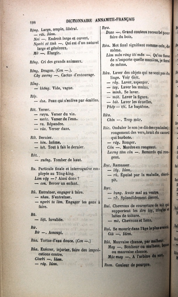 Dictionnaire Elémentaire Annamite-Français, Legrand de la Liraye / lettre R: lettre RU / Legrand de la Liraye /  Viet Nam/ Viet Nam
