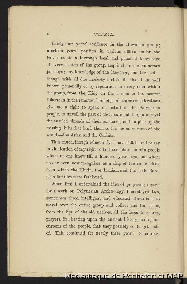 An account of the Polynesian race, its origin and migrations : And the ancient history of the Hawaiian people to times of Kamehameha I(B172996201_19_P_15790) / An account of the Polynesian race, its origin and migrations : And the ancient history of the Hawaiian people to times of Kamehameha I(B172996201_19_P_15790) / Fornander, Abraham /  French Polynesia/ Polynésie Française