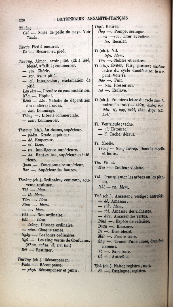 Dictionnaire Elémentaire Annamite-Français, Legrand de la Liraye / lettre T: lettre TI / Legrand de la Liraye /  Viet Nam/ Viet Nam