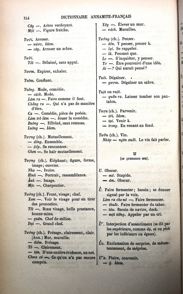Dictionnaire Elémentaire Annamite-Français, Legrand de la Liraye / lettre U / Legrand de la Liraye /  Viet Nam/ Viet Nam