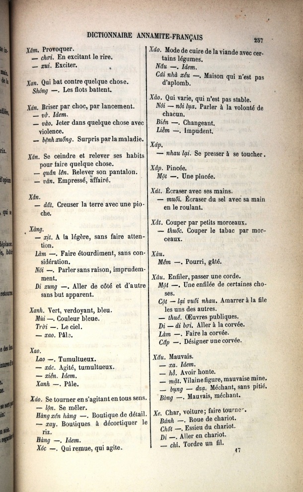 Dictionnaire Elémentaire Annamite-Français, Legrand de la Liraye / lettre X: lettre XE / Legrand de la Liraye /  Viet Nam/ Viet Nam