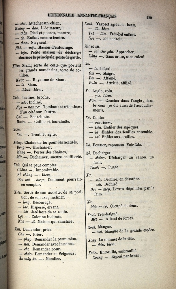 Dictionnaire Elémentaire Annamite-Français, Legrand de la Liraye / lettre X: lettre XO / Legrand de la Liraye /  Viet Nam/ Viet Nam