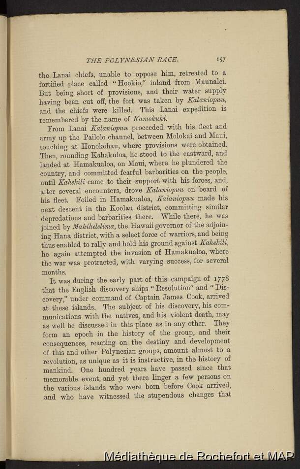 An account of the Polynesian race, its origin and migrations : And the ancient history of the Hawaiian people to times of Kamehameha I (B172996201_19_P_15791) / An account of the Polynesian race, its origin and migrations : And the ancient history of the Hawaiian people to times of Kamehameha I (B172996201_19_P_15791) / Fornander, Abraham /  French Polynesia/ Polynésie Française