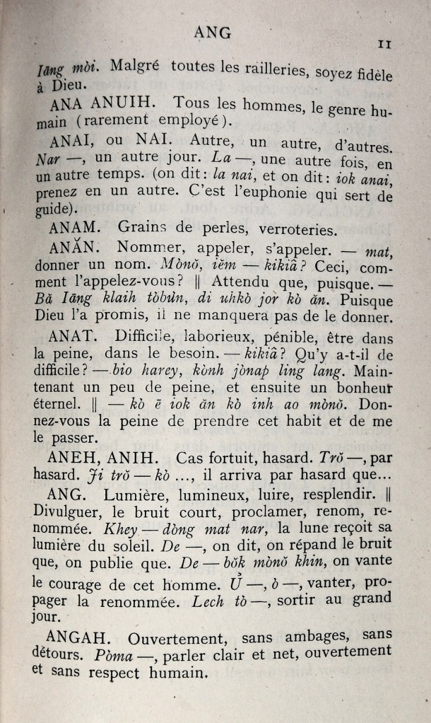 Dictionnaire Bahnar-Français, P.X. Dourisboure / lettre A: lettre AN / Dourisboure, P.X. /  Viet Nam/ Viet Nam